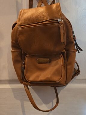 Vintage Tan Leather-look Men's Backpack - Stylish Everyday Carry